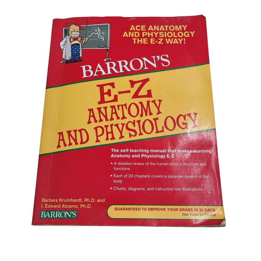 Barron's E-Z Anatomy and Physiology Textbook Paperback 2010 Study Guide Notes